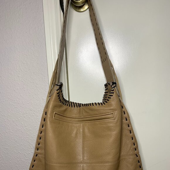 MUXO Large Tan Leather Shoulder Bag - Picture 14 of 17